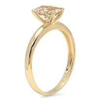 1CT smaragdni rezani šampanjac simulirani dijamant 14k žuti zlatni godišnjički angažman prsten veličine
