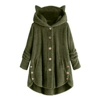 Levmjia Cleariance kaput jesen zimske žene plus veličina moda vintage čvrsti kopče sa kapuljačom s dugim