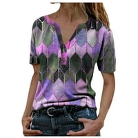 Žene T majice Grafički ljeti tiskani kratki rukav V- Ovratnik za vrat Majica vrhovi ženske majice