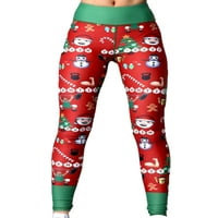 Žene Božićne gamaše za ispis guza podizanje visokog struka Hitne pantalone za fitness hlače