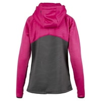 Ženska tech zip hoodie Soft Fleece Unutrašnjost ručnih džepova Pink - mali F09005201-120-701
