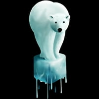 Polar Bear: Globalni zagrijavajući juniori Crni grafički tee - Dizajn ljudi M