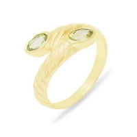 Britanci napravili 18k žuto zlato prirodni peridot ženski prsten - Veličine opcije - 5. - Opcije veličine - veličine za dostupnost