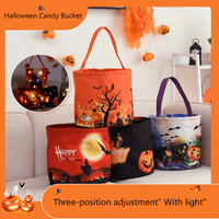 Halloween Candy Bucket Halloween Košara sa svjetlima Trik ili tretiranje vrećice za prevoz prenošenja