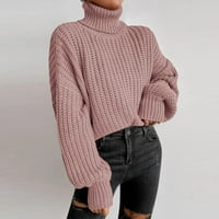 Turtleneck žene zimske modne modne prevelike pletene turtleneck najlon pamuk plus veličine Ženski džemper