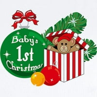 Cafepress - Bebin 1. božićna dječja bodica - bebe svjetlo bodi, veličine novorođenče - mjeseci