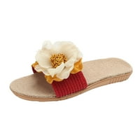 Dame papuče Ljeto Cool posteljina Soles Komforne papuče meke potplaćene pamučne line sandale cvjetne