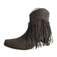 Jsaierl ženske vintage tassele gore kratke čizme Midheel Boots cipele kaubojske čizme Moderna zapadna