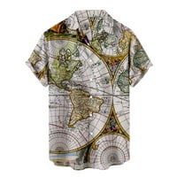 Muška havajska majica Lapl gumbe dole mape s svijetom tiskana bluza s kratkim rukavima ljetna casual
