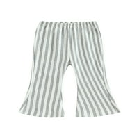 IzhanSan Toddler Baby Girls Stripes hlače za bebe dno se bacaju hlače proljeće ljetna odjeća siva 12