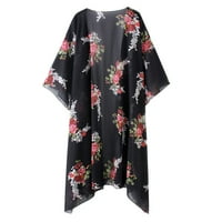 Žene Flowy Kimono Cardigan Otvorena prednja haljina Odštampana šifonska bluza Loops Tops Hot6SL4490759