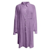 Hanas Women moda V izrez dugih rukava labave ležerne pune duge majice tuničke vrhove bluza opuštene
