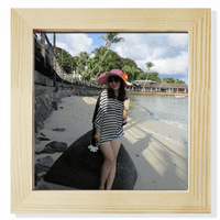 Plaža Coconut Tree Ellie Yao Girl St Square Frame Frame Frame Wall Stollop prikaz