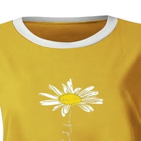 Paille žene vrhovi Daisy Print Tee kratki rukav majica moda Dailywer Majica Yellow XL