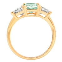 2.82ct smaragdni rez plavi moissine 14k žuti zlatni godišnjički angažman kamena prstena veličine 8.25
