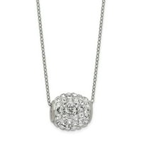 Bijela srebrna ogrlica sa privjesnim kristalima Swarovski okrugla čist
