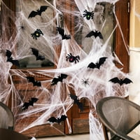 Gofj set Halloween Spider Web Dekoracija Veliki rastezljivi Spider Web sa zastrašujućim lažnim paucima