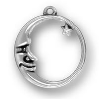 Sterling Silver 18 BO lanac koji je budan polumjesec u mjesecu mistična zvezda privjesak ogrlica