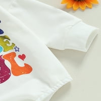 Novorođene novorođenčad duge rukavske rukav, lijepa cvjetajuća slova u boji ispisuju skakače