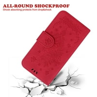 Allytech futrola za iPhone 11, držač kartice PU kože sa remenom Emboss Flip Magnet Chickstand Cover