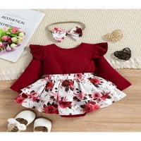TheFound novorođenče za djevojčice za djecu s rebraste cvjetne bodilosne haljine TUTU TUTU TUTU TUTU