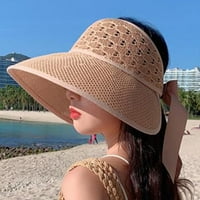 Strunđati ljetne žene preklopi modnu luku-čvor travu tkati suncobran šešir šešir na otvorenom šešir