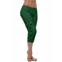JSaierl Womens Joga Capris hlače bootcut nogu fitness visoke strukske hlače Stretch Tummy Control pantalone