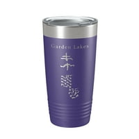 Hamilton Crystal Vrtna jezera Karta Tumbler Travel Gol izolirani laserski urezani kup kafe Arizona oz