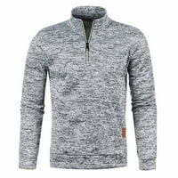 Muške majice za dugih rukava s dugim rukavima Fleece Pleted Ležerni pulover TOP POLOVNI ZIP Visoki ovratnik