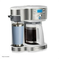 Hamilton Beach dvosmjerni programibilni aparat za kafu, jednokratna i čaša čaša čaša, bijela, 49933
