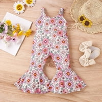 Toddler Girls Modne Josper Summer bez rukava bez rukava Floral Rainbow Print Modni odjeća za odjeću