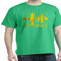 Cafepress - Sverige Flag tamna majica - pamučna majica