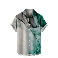 Bluza za muškarce čišćenje muškaraca casual tipke Marling tisak sa džepnim isključivanjem majica kratkih