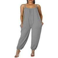 Haite Dame Long Romper Solid Color JumpSuits scoop pants Holiday Harem pant za odmor bez rukava bez