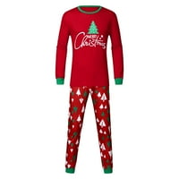 Božićni čovjek tata crtani stablo tisak Top + hlače Porodična odjeća pidžamas
