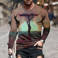 Muški vrhovi modni hip hop dugi rukav Cross Isus Faith Graphic Majica Casual CaseBol Tie Dye Pulover