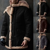 Muški fur Fleece zgušnjavanje zimskih kaputa za zimske duge dužine koljena topli paun WithBreaker jakna