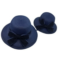 Ljetni roditelj-dijete Žene Baby Kids Girl Mama Beach Stream Flat Wimne Sun Hat kapa