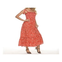 Ženska boemska elegantna ljetna haljina cvjetni rufffle a-line swing plaže sandress špageti kaiševi