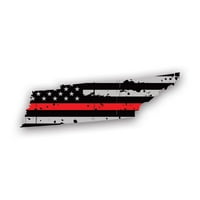 Obloganjeni u obliku stanja u obliku američke zastave tanke crvene linije naljepnice - samoljepljivi