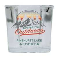 Pinehursto jezero Alberta Istražite otvoreni suvenir Square Square Base alkohol Staklo 4-pakovanje