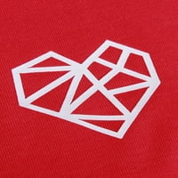 Daxton Tee Geometrijski oblik srca kratki rukavi osnovna klasična majica - ružičasta, xx-velika