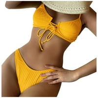 Cara Lady Women's Bikini Solid Color Set kupaći kostim dva - kupaće komisije za žene odjeće za plažu