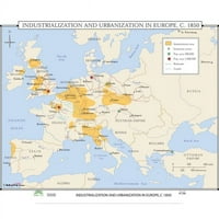 Univarsal 931000061156-46x37-Rab In. Industrijalizacija i urbanizacija u Evropi, na mapi zidova valjka sa kotačima - oblikovanje šine