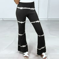 Aaiaymet ženska salona ženske pantalone Mid struk crne otiske duge hlače labave casual radne konusne
