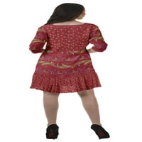 Moomaya Georgette tiskani omotani stil V-izrez mini haljina za žene casual outfit