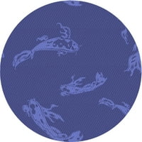 Ahgly Company u zatvorenom okruglom uzorkovima Sapphire Plavi prostirci, 3 'Round