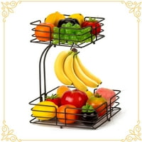 AULEDIO TIER CILJNA metalna košarica voća sa bananom, odvojiva korpa za kuhinjsku kontratopu u bronzaču