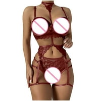 ChicCalll CACH GATTER LINGERIE set s uklonjivim Choker Teddy Babydoll Brappy grudnjakom i gaćicama zasjedane