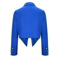 Ženska jakna za blejler dugih rukava Soild Ugodna odjeća kaput jakna plava veličina L